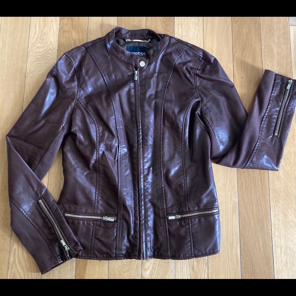 Express - Faux Leather Moto Jacket Size Medium